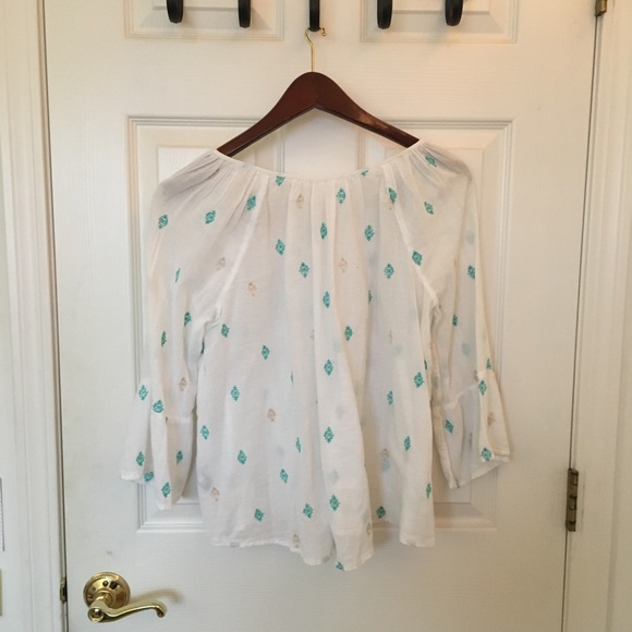 Tie Peasant Tunic Top - Picture 2 of 4